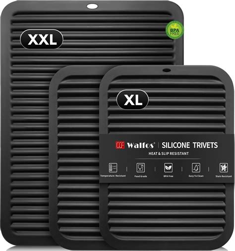 Amazon Walfos Xxl Silicone Trivet Inch And Trivets Mats Inch Trivets For Hot Pots