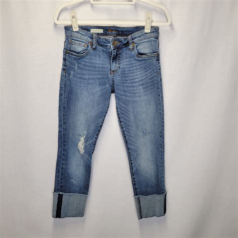 Kut From The Kloth Women S Size Jeans Cameron Straight Leg Cuffed Ebay