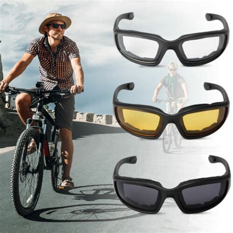 3 Pair Motorcycle Sports Padded Biker Riding Glasses Wind Resistant Sunglasses Ebay