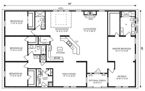 4 Bedroom 3 Bath Modular Home Floor Plans - Bedroom Poster