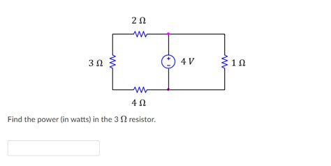 Solved Find The Power In Watts In The 3Ω Resistor