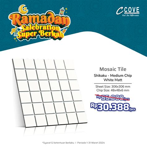 Jual Cove Mosaic Tile Shikaku Medium Chip Keramik Mosaik Mozaik