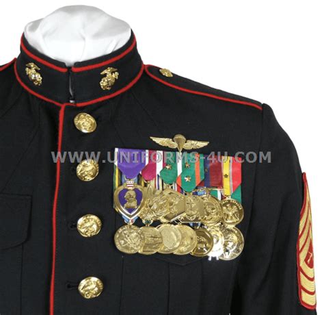 Authentic L Rare Usmc Dress Blue Lance Corporal Jacket With Medals