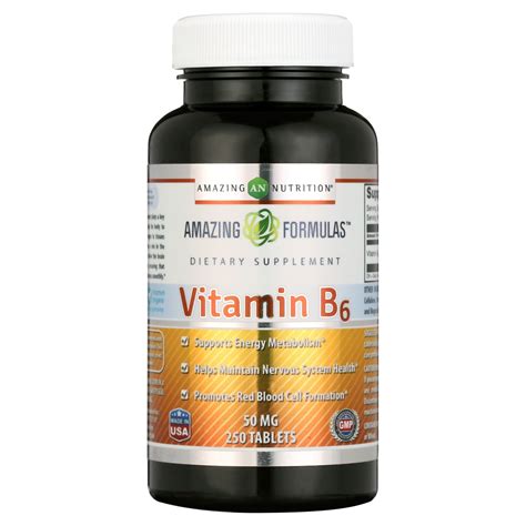 Amazing Formulas High Potency Vitamin B6 Supplement 250 Tablets India