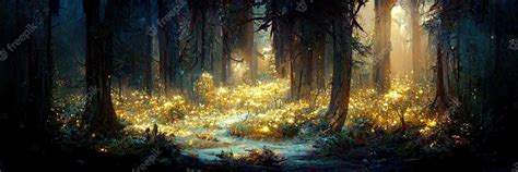 Premium Photo Deep Forest Fantasy Backdrop Concept Art Realistic Illustration Video Game