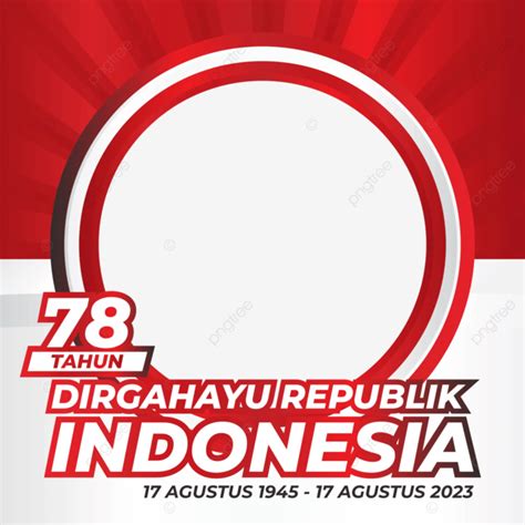 Red White Twibbon Hut Ri 78 With Text Independence Day 2023 Vector Twibbon Hut Ri 78