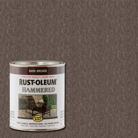 Rust-Oleum Stops Rust 1 qt. Dark Bronze Hammered Rust Preventive Interior/Exterior Paint (2-Pack ...