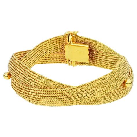 Woven Braided Mesh 18k Bracelet For Sale At 1stdibs