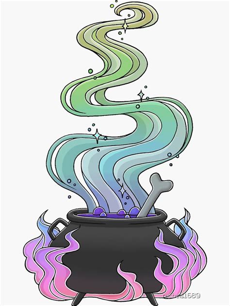 Bubbling Cauldron Sticker By Rachels Halloween Drawings Drawings