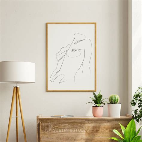 Nude Pencil Drawings Woman Line Drawing Abstract Line Etsy