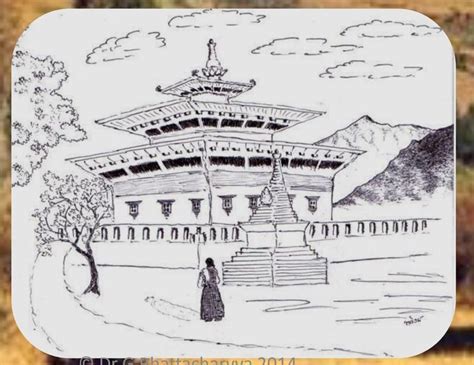 Kyichu Monastery Easy Drawings Drawings Sketches