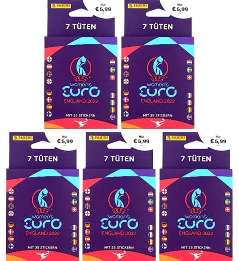 Panini Euro Féminin 2022 Stickers 5 x Blister 35 pochettes