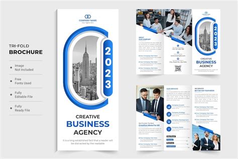 Premium Vector Marketing Agency Promotional Brochure Design With Blue