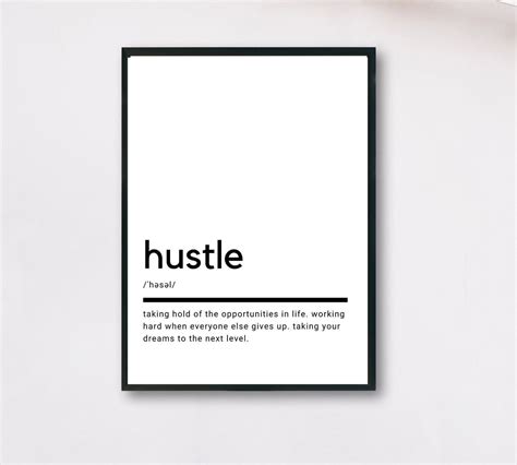 Hustle Definition, Printable Wall Art, Hustle Poster, Hustle Quote ...