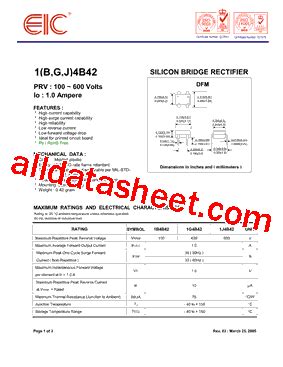 1B4B42 Datasheet PDF EIC Discrete Semiconductors