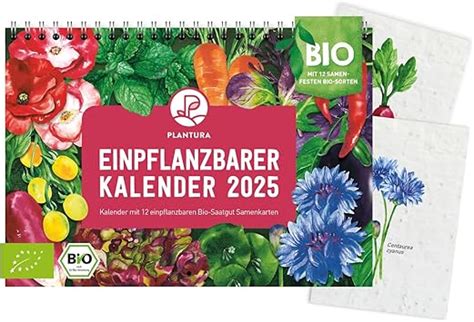 Plantura Einpflanzbarer Kalender A Format Bio Saatgut Kalender