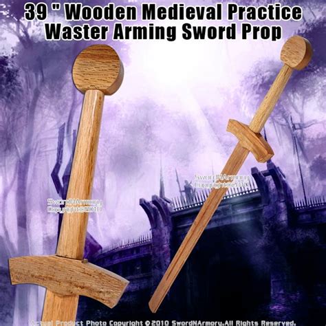 wooden medieval practice waster arming sword prop