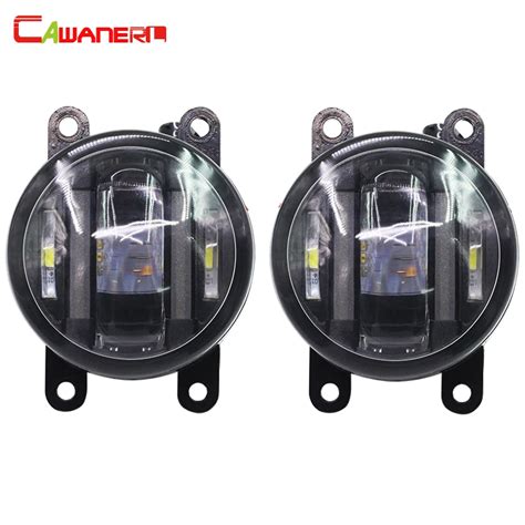 Cawanerl 2 X Car Accessories LED Fog Light DRL Daytime Running Lamp