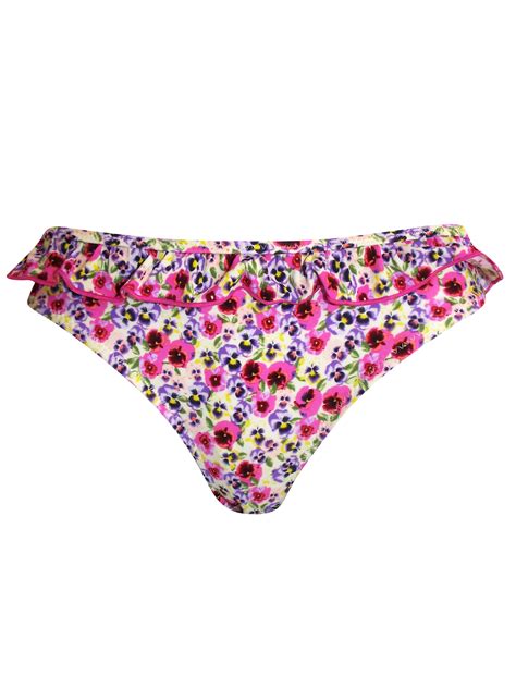 Accessorize Pink Pansy Floral Frilled Bikini Set Size To