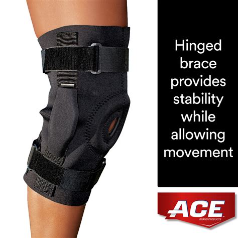 Ace Brand Hinged Knee Brace Adjustable Black 1pack