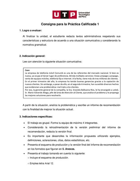 Consigna Para Pr Ctica Calificada Formato G Consigna Para La