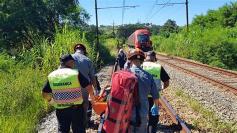 Homem é resgatado após acidente na linha de trem em Campo Limpo Paulista