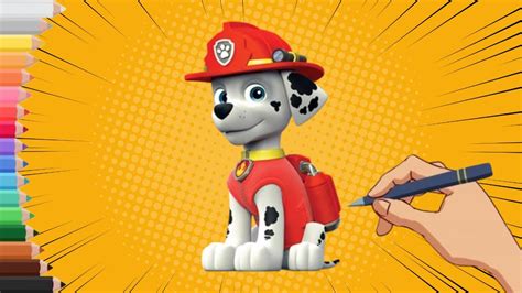 Drawing And Coloring A Marshall How To Draw Paw Patrol Youtube