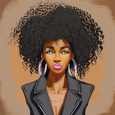 Premium Vector Black Afro African American Girl Woman Lady Vector