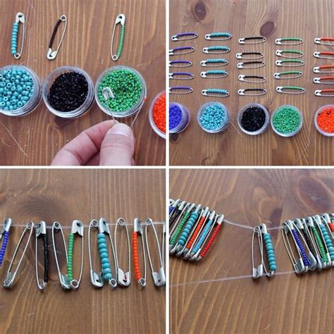 How To Create Beaded Baubles With Safety Pins Brit Co