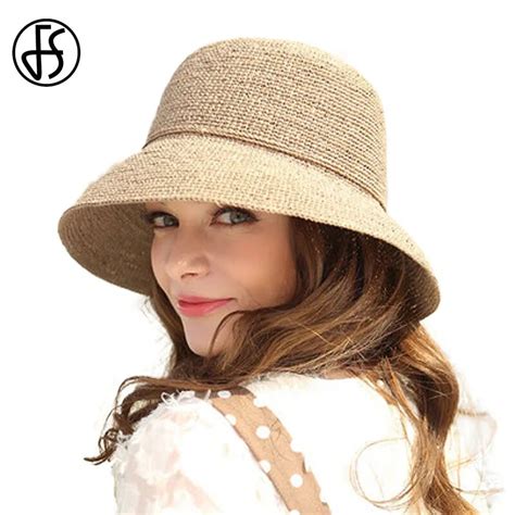 Fs 100 Natural Raffia Straw Hat For Women 2018 Summer Elegant Wide