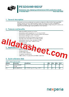 PESD5V0R1BDSF Datasheet PDF Nexperia B V All Rights Reserved