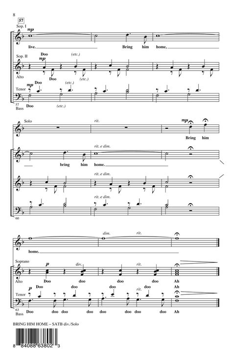 Bring Him Home (From Les Miserables) Sheet Music by Steve Zegree (SKU ...