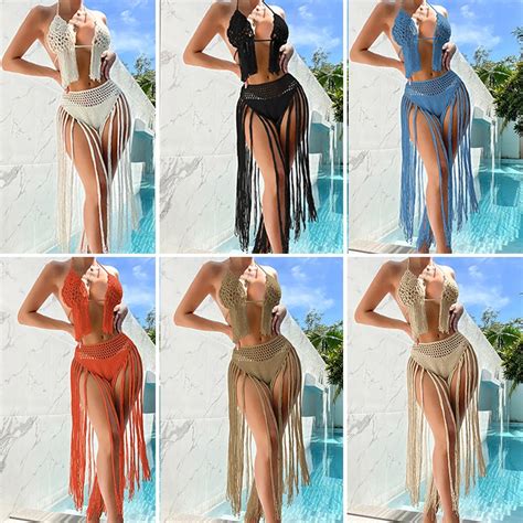 Beach Three Dimensional Flowers Fringe Beach Sexy Backless Swimsuit Bikini Set China Wholesale