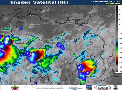 Inameh Continuarán las precipitaciones sobre varias regiones del país