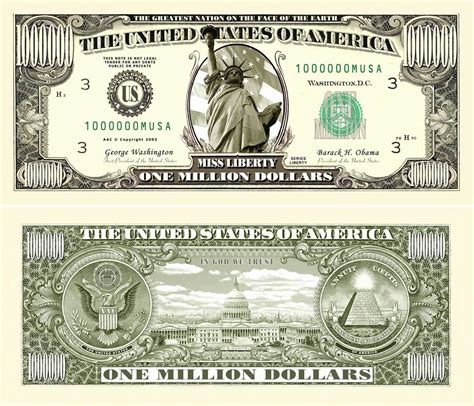 Printable Fake 1 Million Dollar Bill