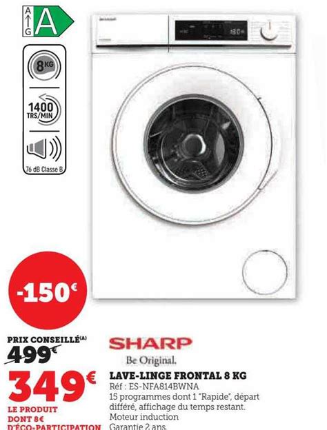 Promo Lave Linge Frontal 8 Kg Sharp Chez Hyper U ICatalogue Fr