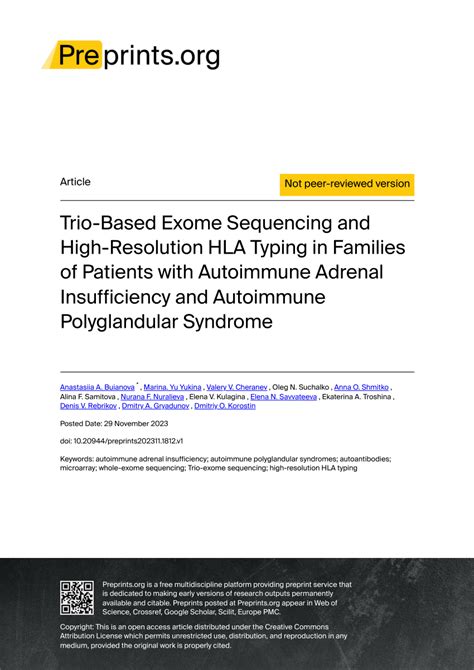 PDF Trio Based Exome Sequencing And High Resolution HLA Typing In