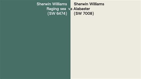 Sherwin Williams Raging Sea Vs Alabaster Side By Side Comparison