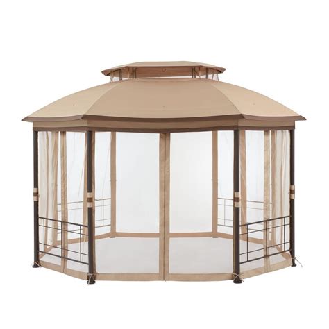 Hampton Bay Seagrove 12 Ft X 10 Ft Octagonal Steel Frame Gazebo With