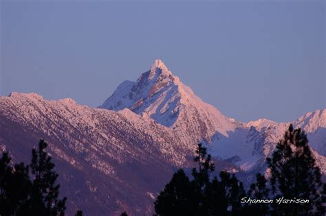 Fisher Peak during the winter - alpenglow. Photo taken north of ...