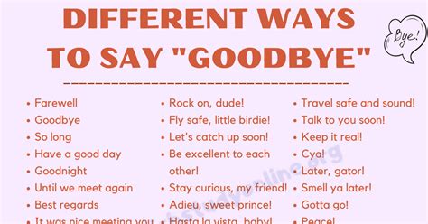 Different Ways To Say Goodbye In English Smart Ways To Say Goodbye In