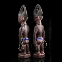 Yoruba Ilorin Oyo Ibeji Twin Figures Authentic African Tribal Art