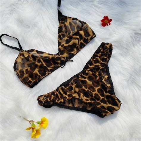 Leopard Lingerie Etsy