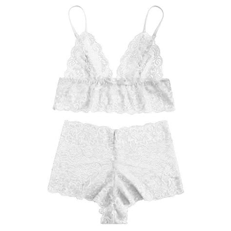 Camisole en dentelle pour femmes avec ensemble de pyjama de lingerie courte 2 pièces sous
