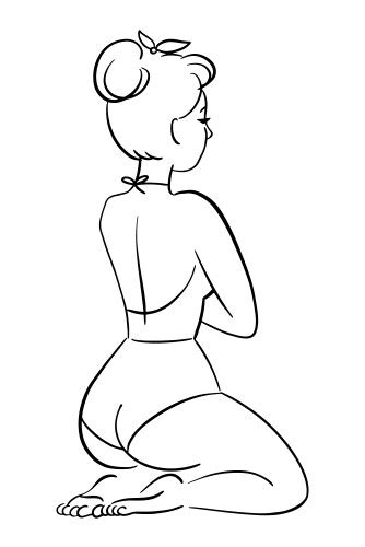 Nude Woman Royalty Free Vector Image Vectorstock