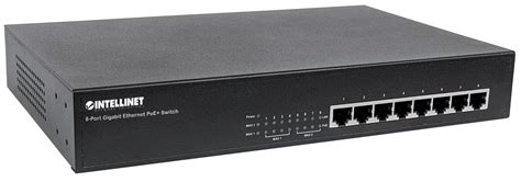 Šakotuvas Intellinet 8 Port Poe Desktop Gigabit Switch Gigabit Ethernet 10 100 1000 Juoda