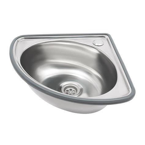 Stainless Steel Small Wall Mount Corner Bathroom Sink Overflow Triangle