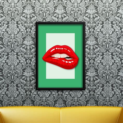 Printable Red Lips Wall Art Retro Pop Art Large Digital Print Etsy