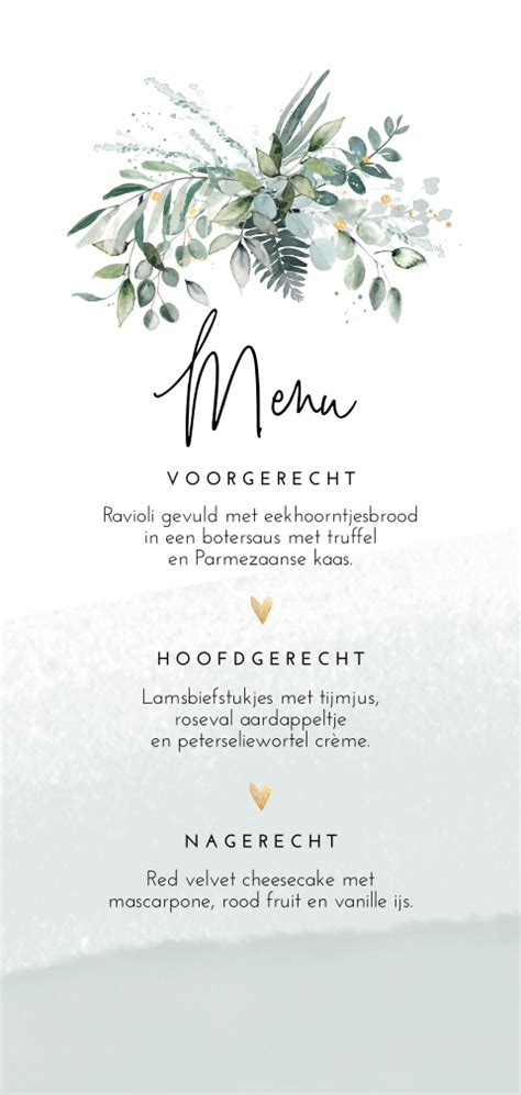 Menukaarten Bruiloft I Made For Moments