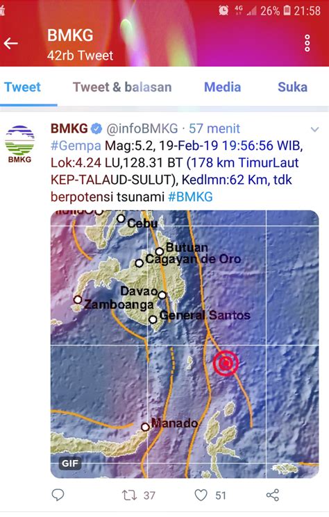 Gempa M 5 1 SR Guncang Kepulauan Talaud Tidak Berpotensi Tsunami